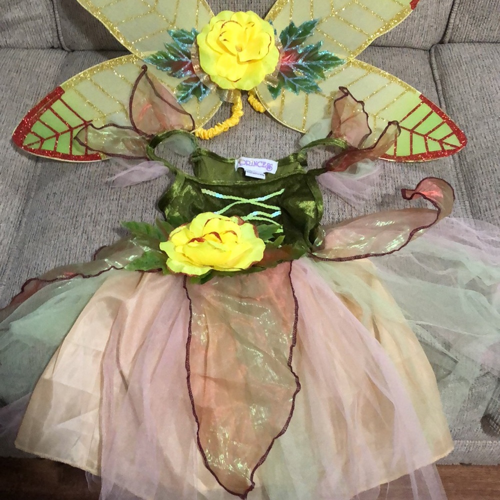 XS  fairy dress with wings and hair bows